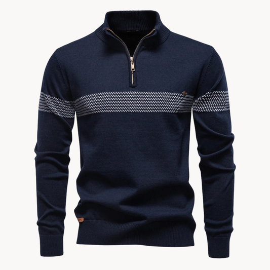 Durham Heritage Stripe Men Half Zip Sweater