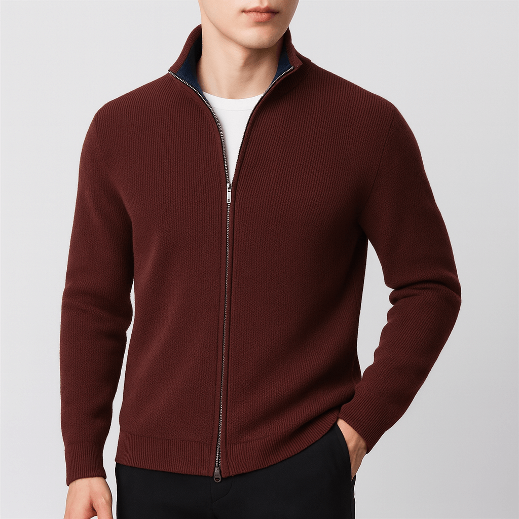 Mason Cozy Knitted Zip Sweater – Men’s Soft Full-Zip Knit