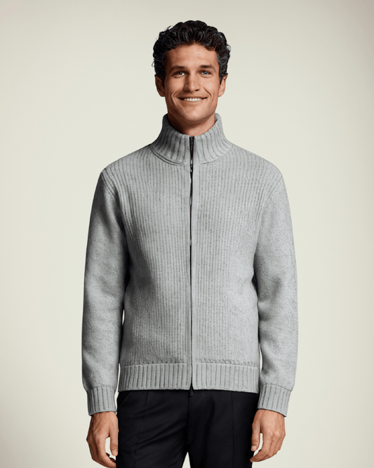 Liam | Vintage Solid Zip Turtleneck Cardigan